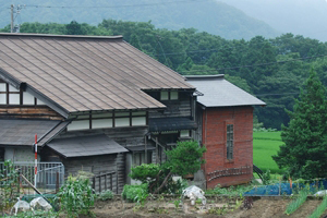 farmhouse and grain store