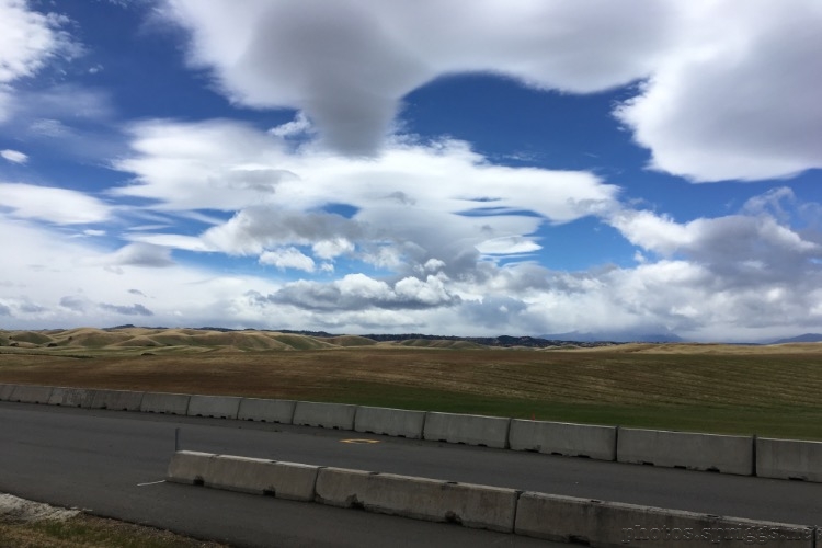 clouds over racetrack