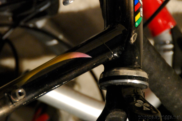 death of a colnago ripped downtube