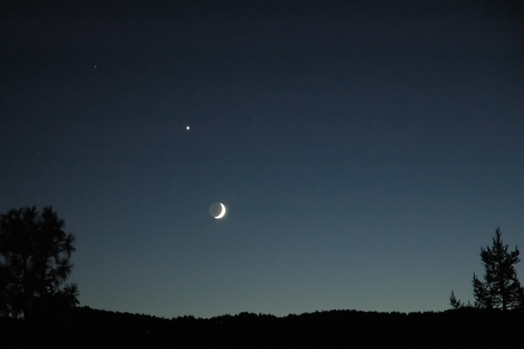 venus and the crescent moon